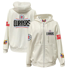 LA Clippers Jeff Hamilton Vegan Leather Full-Zip Hoodie