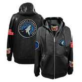 Minnesota Timberwolves Jeff Hamilton Vegan Leather Full-Zip Hoodie