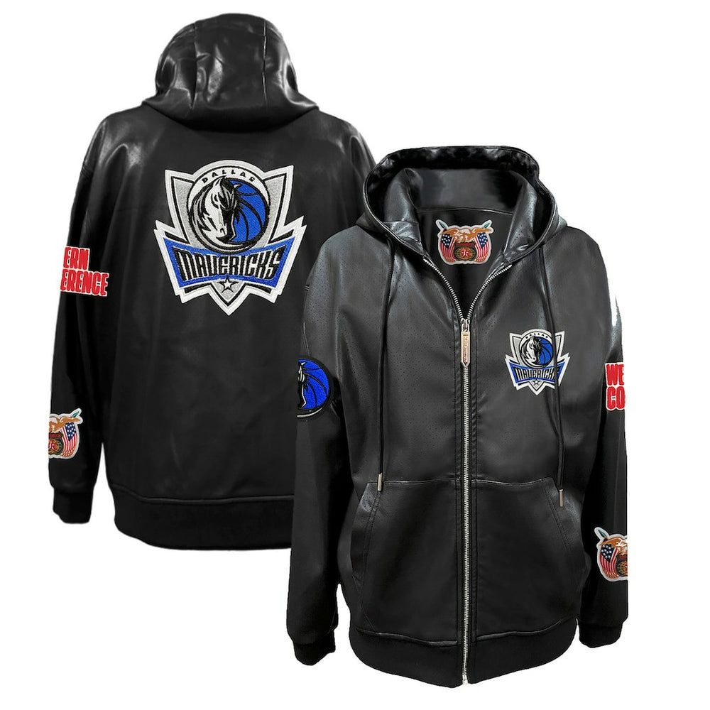Dallas Mavericks Jeff Hamilton Vegan Leather Full-Zip Hoodie sale