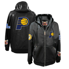Indiana Pacers Jeff Hamilton Vegan Leather Full-Zip Hoodie