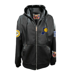 Indiana Pacers Jeff Hamilton Vegan Leather Full-Zip Hoodie