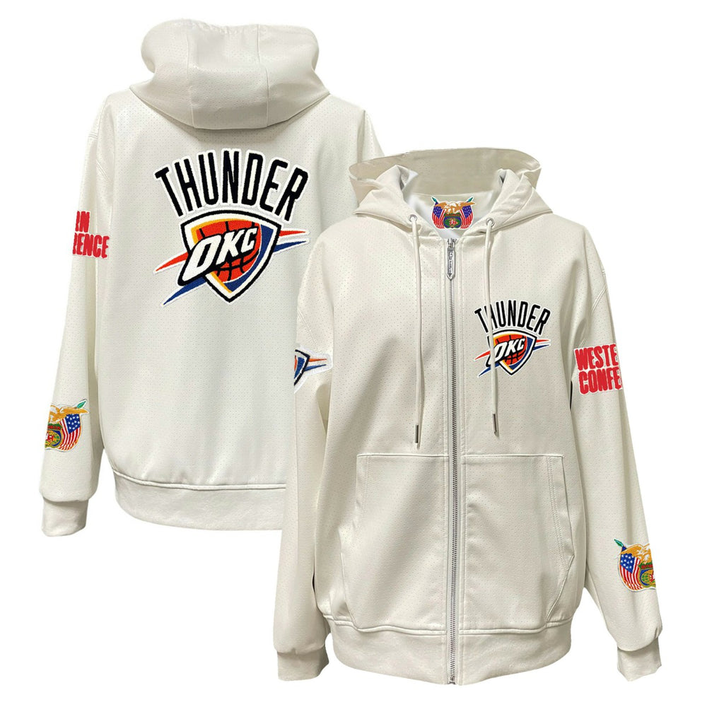 Oklahoma City Thunder Jeff Hamilton Vegan Leather Full-Zip Hoodie