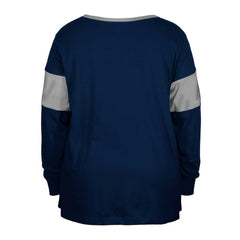 Women's Plus Size Lace-Up Notch Neck Long Sleeve T-Shirt - Dallas Cowboys T-shirts