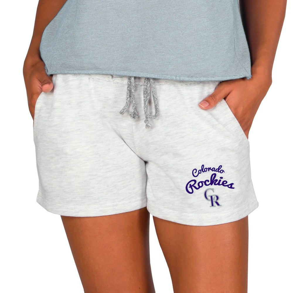 Ash Colorado Rockies Concepts Sport Women's Mainstream French Terry Tri-Blend Shorts