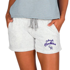 Ash Colorado Rockies Concepts Sport Women's Mainstream French Terry Tri-Blend Shorts