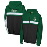 Milwaukee Bucks Youth Headliner Windbreaker Full-Zip Hoodie Jacket