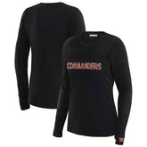 WEAR by Erin Andrews x Gracie Hunt Women's Mesh Panel Long Sleeve T-Shirt - Washington Commanders T-shirts