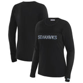 WEAR by Erin Andrews x Gracie Hunt Women's Mesh Panel Long Sleeve T-Shirt - Seattle Seahawks T-shirts