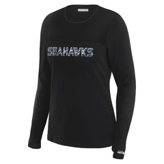 WEAR by Erin Andrews x Gracie Hunt Women's Mesh Panel Long Sleeve T-Shirt - Seattle Seahawks T-shirts