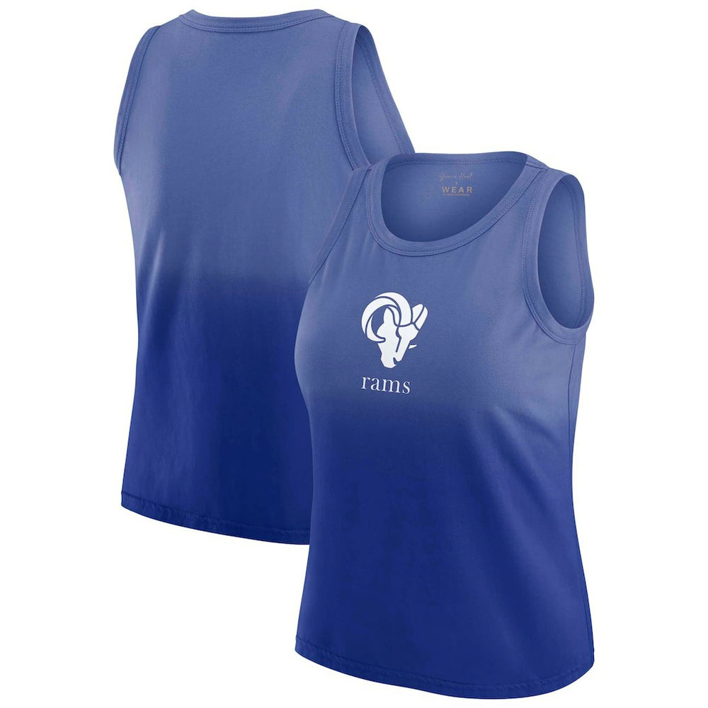 WEAR by Erin Andrews x Gracie Hunt Women's Ombre Tank Top - Los Angeles Rams Tops