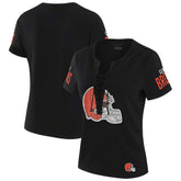 WEAR by Erin Andrews x Gracie Hunt Women's Draft Me Lace-Up T-Shirt - Cleveland Browns T-shirts