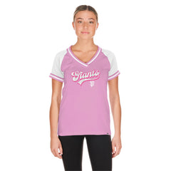Light Pink San Francisco Giants New Era Women's Gameday V-Neck T-Shirt