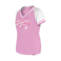 Light Pink San Francisco Giants New Era Women's Gameday V-Neck T-Shirt