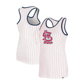 White St. Louis Cardinals New Era Women's Gameday Pinstripe Tank Top