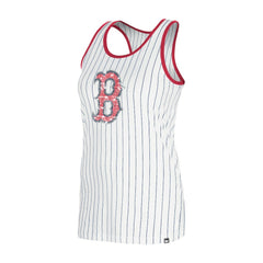 White Boston Red Sox New Era Women's Gameday Pinstripe Tank Top