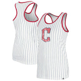 White Cleveland Guardians New Era Women's Gameday Pinstripe Tank Top