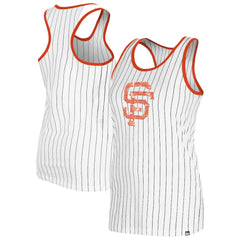 White San Francisco Giants New Era Women's Gameday Pinstripe Tank Top