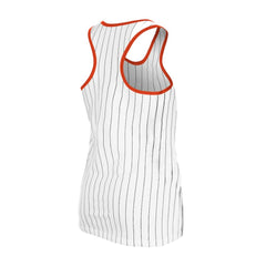 White San Francisco Giants New Era Women's Gameday Pinstripe Tank Top