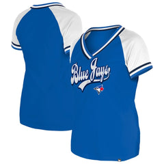 Royal Toronto Blue Jays New Era Women's Gameday Raglan V-Neck T-Shirt