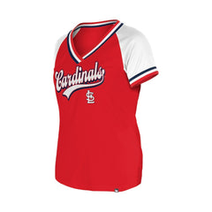 Red St. Louis Cardinals New Era Women's Gameday Raglan V-Neck T-Shirt