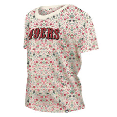 Women's Glam Game Floral Scoop Neck T-Shirt - San Francisco 49ers T-shirts
