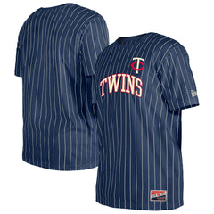 Navy Minnesota Twins New Era Throwback Pinstripe T-Shirt