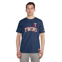 Navy Minnesota Twins New Era Throwback Pinstripe T-Shirt