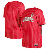 Red St. Louis Cardinals New Era Throwback Pinstripe T-Shirt