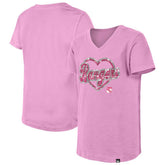 NHL New York Rangers New Era Girl's Youth Flip Sequin V-Neck T-Shirt
