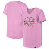 NHL Columbus Blue Jackets New Era Girl's Youth Flip Sequin V-Neck T-Shirt