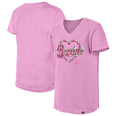 NHL Boston Bruins New Era Girl's Youth Flip Sequin V-Neck T-Shirt