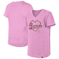 NHL Boston Bruins New Era Girl's Youth Flip Sequin V-Neck T-Shirt