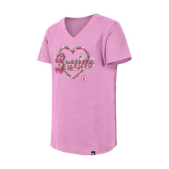 NHL Boston Bruins New Era Girl's Youth Flip Sequin V-Neck T-Shirt