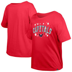 NHL Washington Capitals New Era Girl's Youth Flip Sequin T-Shirt