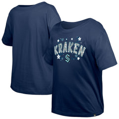 NHL Seattle Kraken New Era Girl's Youth Flip Sequin T-Shirt