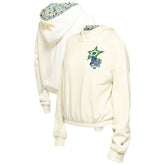 NHL Dallas Stars New Era Women's Glam Game Quarter-Zip Cropped Floral Hoodie Pullover