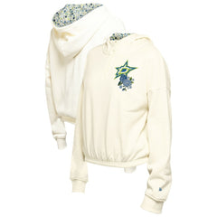 NHL Dallas Stars New Era Women's Glam Game Quarter-Zip Cropped Floral Hoodie Pullover