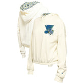 NHL St. Louis Blues New Era Women's Glam Game Quarter-Zip Cropped Floral Hoodie Pullover