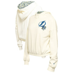 NHL Tampa Bay Lightning New Era Women's Glam Game Quarter-Zip Cropped Floral Hoodie Pullover