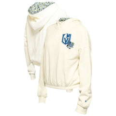 NHL Vegas Golden Knights New Era Women's Glam Game Quarter-Zip Cropped Floral Hoodie Pullover