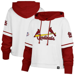 White St. Louis Cardinals '47 Women's Trifecta Shortstop Cropped Pullover Hoodie