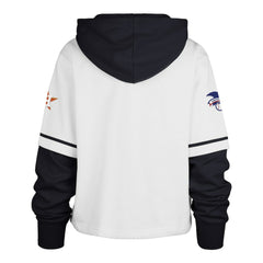 White Houston Astros '47 Women's Trifecta Shortstop Cropped Pullover Hoodie