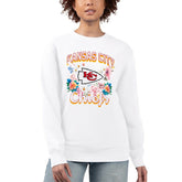 G-III 4Her by Carl Banks Women's Flower Logo Graphic Fleece Pullover Sweatshirt - Kansas City Chiefs Pullover