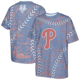 Royal Philadelphia Phillies Youth Slide Score Bold T-Shirt