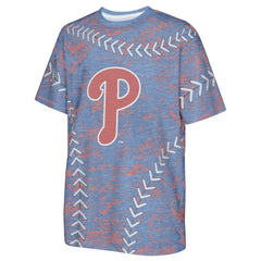 Royal Philadelphia Phillies Youth Slide Score Bold T-Shirt