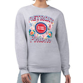 Detroit Pistons G-III 4Her by Carl Banks Women's Flowers Team Logo Graphic Fleece Crewneck Pullover Sweatshirt sale