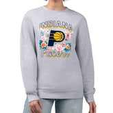 Indiana Pacers G-III 4Her by Carl Banks Women's Flowers Team Logo Graphic Fleece Crewneck Pullover Sweatshirt