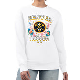 Denver Nuggets G-III 4Her by Carl Banks Women's Flowers Team Logo Graphic Fleece Crewneck Pullover Sweatshirt sale