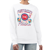 Detroit Pistons G-III 4Her by Carl Banks Women's Flowers Team Logo Graphic Fleece Crewneck Pullover Sweatshirt sale