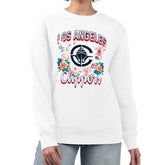 LA Clippers G-III 4Her by Carl Banks Women's Flowers Team Logo Graphic Fleece Crewneck Pullover Sweatshirt